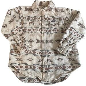 Wrangler Retro Womens Southwestern Geometric Snap Western Shirt Small